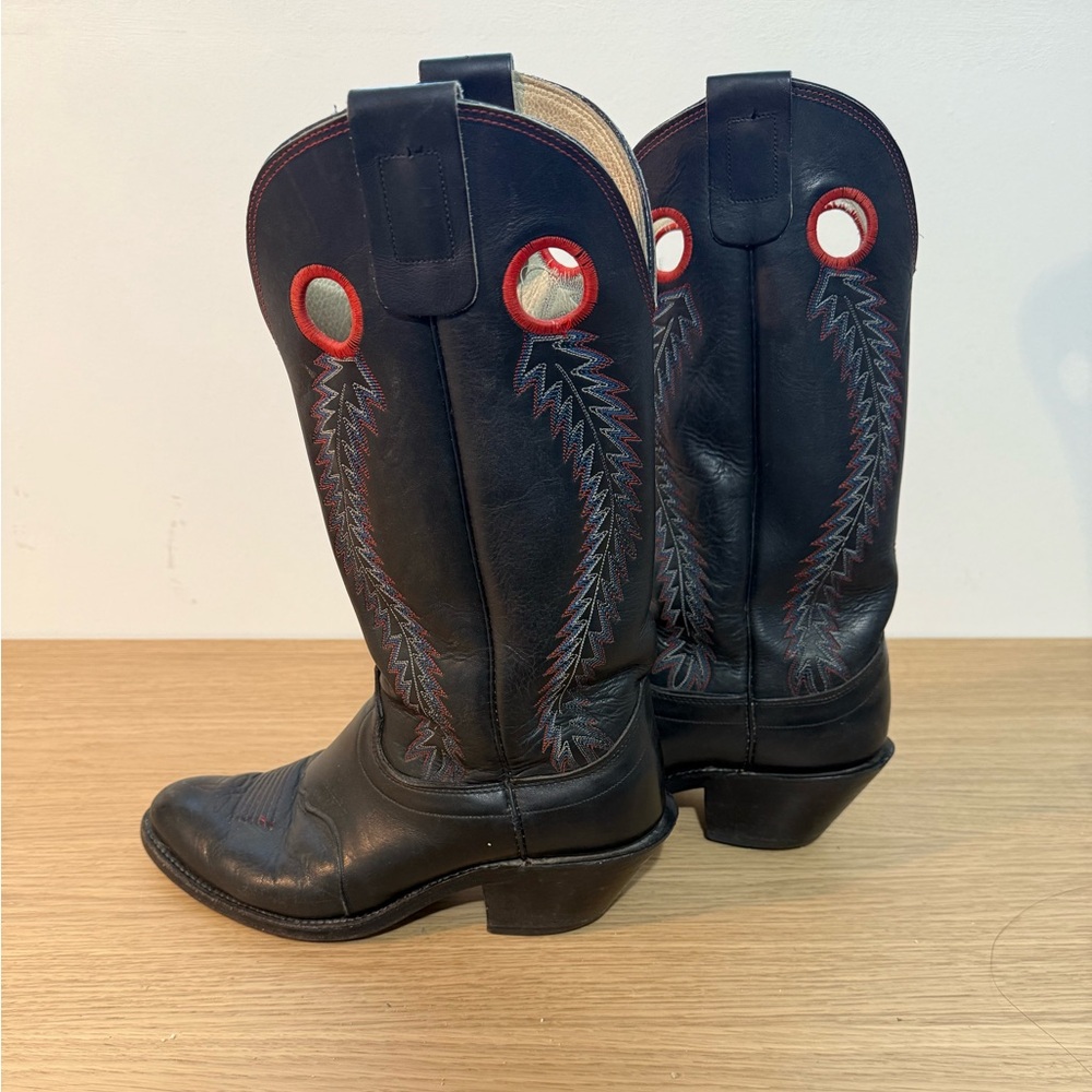 Olathe Boot Co. Men's Black Leather Cowboy Boots